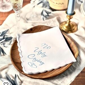 No Ugly Crying Embroidered Handkerchief